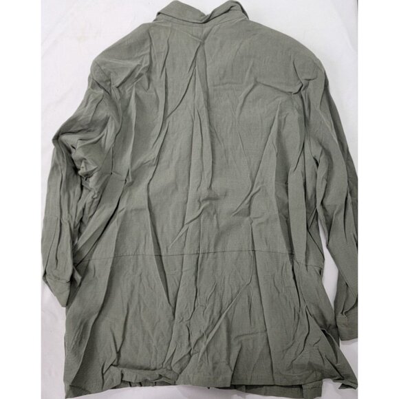 Elizabeth Women's Vintage Button Down Shirt Long Sleeves Size 3 3X Grayish Green - Picture 4 of 7